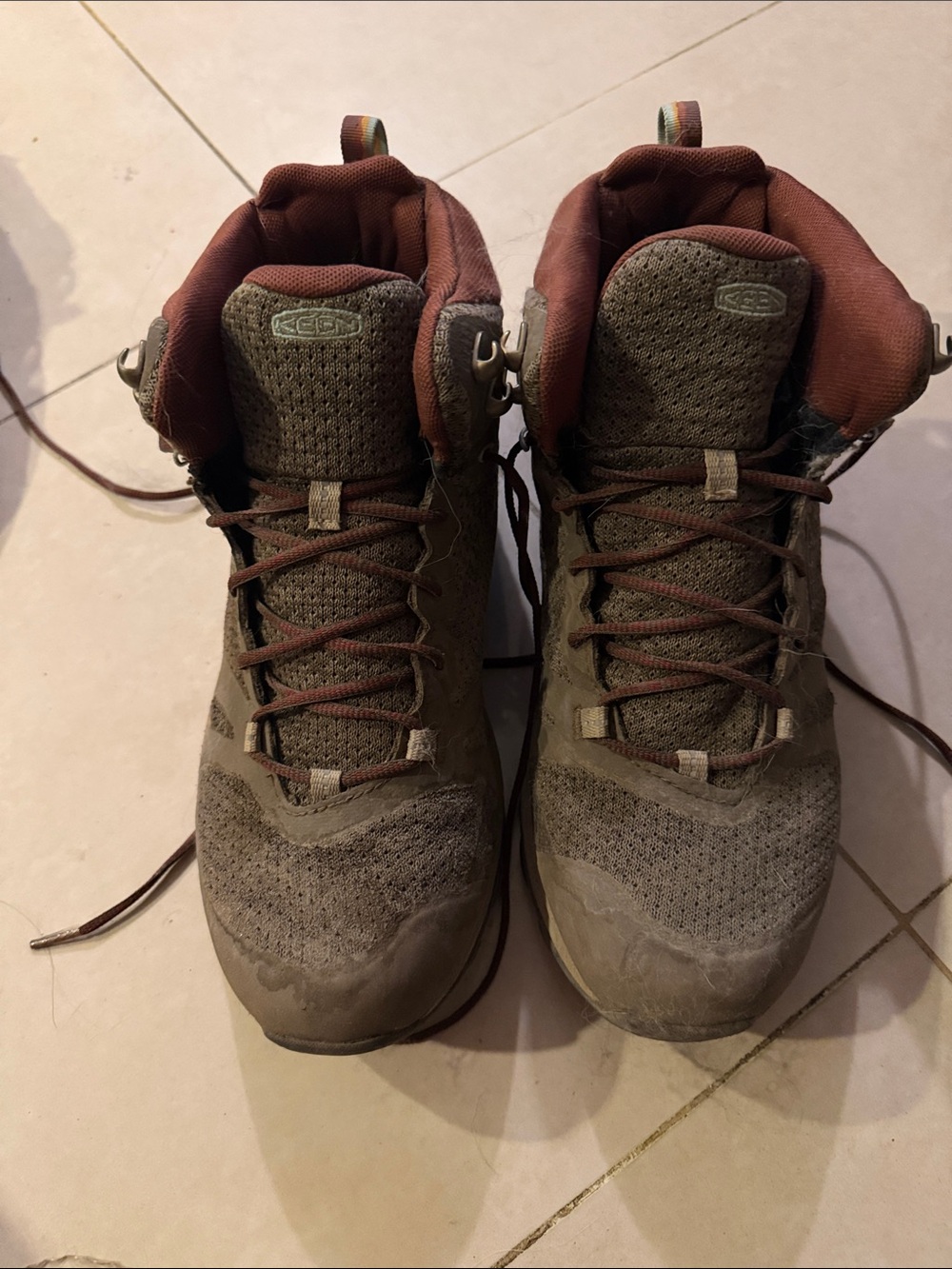 KEEN women’s Olive Green and Brown Hiking Boots